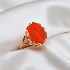 This Ring comes with a 100% Natural Carnelian Gemstone and it is made up of 925 solid sterling silver. This ring is handcrafted by our skilled craftsmen and designed by us. Every gemstone is handpicked for the best quality. Materials:- Silver (925 Solid Sterling Silver) Gemstone:- Natural Carnelian. Item Weight :- approx. 4 Grams Stone Weight :- 10 CTS Stone Shape & Size :- Oval, 12x16 MM Select Size in Variation , if you don't find perfect size please buy any size and message us your size we'll make. Payment Policy We accept payment through PayPal. All payments must be made within 7 days of purchase. If you are experiencing some difficulty in paying through PayPal and need additional time, please contact us. Shipping Policy All Item will Be Shipped Through Standard Service With Tracking w Polished Carnelian Oval Rings, Orange Oval Ring With Polished Finish, Oval Orange Ring With Polished Finish, Oval Agate Ruby Ring For Anniversary, Oval Carnelian Orange Ring, Oval Orange Gemstone Ring, Orange Oval Gemstone Ring, Oval Orange Carnelian Rings, Orange Oval Carnelian Rings