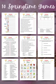 Get our 10-Pack Spring Games Bundle - an instant digital download in printable PDF format! Ideal for parties, events, office gatherings, dinner parties, or classroom activities. Suitable for both adults and kids, each bundle includes 10 games with an answer key where needed. Simply download, print, and enjoy! Games For Adults, Activities For Adults