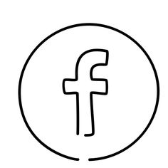 a black and white logo with the letter f in it's center, inside a circle