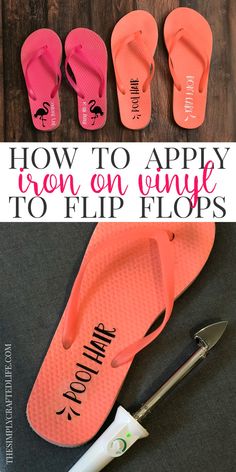 Flip Flop Craft, Vinyl Shirts, Beach Flip Flops, Cricut Craft Room, Diy Cricut, Cricut Tutorials, Silhouette Cameo Projects, Flip Flop Shoes