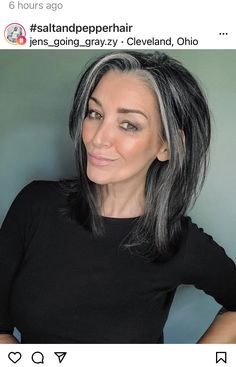 Gray Hairstyles, Grey Hair Transformation, Gorgeous Gray Hair, Grey Hair Inspiration, Beautiful Gray Hair, Gray Hair Growing Out, Gray Hair Cuts, Dark Hair With Highlights, Transition To Gray Hair