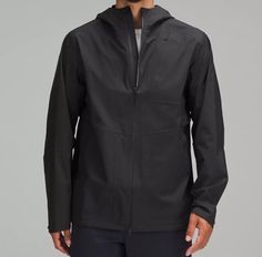 Lululemon Men’s Waterproof Full-Zip Rain Jacket Black Size XL $248. Condition is New with tags. Shipped with USPS Priority Mail. Black Rain Jacket Outfit, Black Moisture-wicking Running Windbreaker, Black Moisture-wicking Windbreaker For Sports, Men’s Raincoat, Men’s Rain Jackets, Black Moisture-wicking Long Sleeve Windbreaker, Waterproof Jacket Men, Black Rain Jacket, Lululemon Men