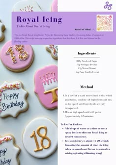 an article about royal icing is featured in the magazine, with cookies and frosting