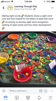 the facebook page for learning and exploring through play