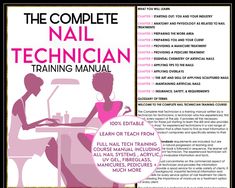 Nails Technician Training Manual Course PDF Acrylics Etsy Do Nails At Home, Hawaii Nails, Tech Education, Sculptured Nails, Nail Courses, Nail Blue, Easy Nails, Simple Nail Art Designs, Anatomy And Physiology