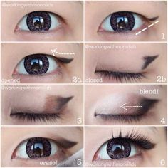 Eye Makeup For Glasses, Glasses Tutorial, Eye Makeup Monolid, Makeup For Glasses, Eye Makeup Glitter, Makeup Ulzzang