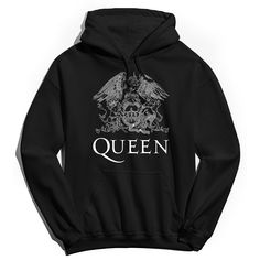 Fans of the 70s rock band Queen will love this iconic logo hoodie. Fans of the 70s rock band Queen will love this iconic logo hoodie. Hooded with drawstring Kangaroo pocket Long sleevesFABRIC & CARE Cotton Machine wash Imported Size: XXL. Color: Black. Gender: male. Age Group: adult. Pattern: Graphic. Material: Cotton Blend. Fall Concert Hoodie With Letter Print, Grunge Graphic Print Concert Hoodie, Grunge Graphic Print Hoodie For Concerts, Fall Band Merch Hoodie With Logo Print, Punk Hooded Hoodie For Concerts, Punk Style Hooded Hoodie For Concert, Band Merch Hoodie For Fall Fan Merchandise, Black Band Merch Hoodie For Concerts, Fall Band Merch Hoodie With Drawstring Hood