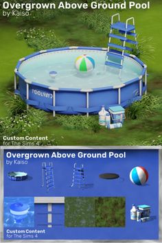 an above ground swimming pool is shown in this info sheet for the game overgrowth above ground pool