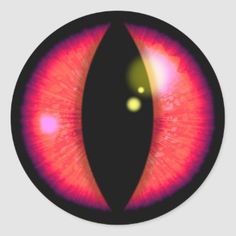 an eyeball with pink and yellow colors stickers