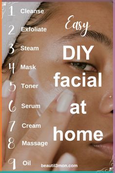 Spa Facial At Home Steps, Facials Diy At Home, Diy Facial At Home, Facial Steps At Home, Home Facial Treatments, Saving Face, Acne Diet, Face Skin Care Routine