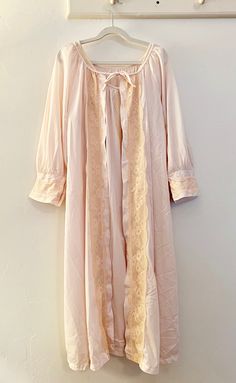 1960's Philmaid baby pink nightgown with cream, lace details. Listing includes sleeveless nightdress with matching long sleeve overcoat. 100% Nylon in size large. 1960s Clothes, Pink Nightgown, 1960s Outfits, Baby Rosa, Cream Lace, Dress Clothes For Women, Night Dress, Baby Pink, Lace Detail