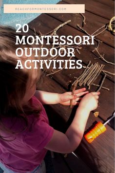 Montessori Outdoor Classroom, Outdoor Fine Motor Activities Preschool, Montessori Activities Outdoor, Ece Outdoor Activities, Early Years Outdoor Activities, Nature Montessori Activities, Outdoor Ideas For Kindergarten, Nature Play Preschool, Kid Sensory Activities