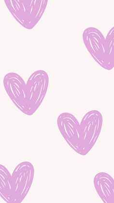 pink hearts drawn on a white background