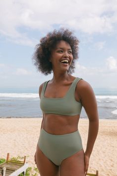 Surf Bikini Bottom Lucky Army Green | Women's Swimwear | SEPTEMBER Big Surf, Surf Bikinis, Reversible Top, Nice Bikinis, Surf Suit, Running Leggings, Surf Style, High Waist Bottoms, Modern Aesthetic