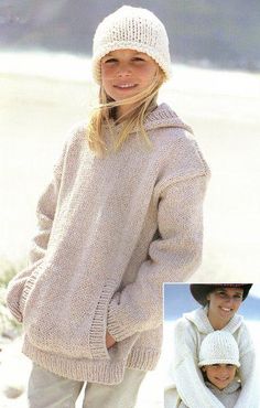 Easy Family Hooded Sweater Jumper Pullover Hoodie Pockets Slouchy Oversized Womens Mens Childs  24 - 43" ~ Bulky/Chunky 12 Ply Knitting Pattern PDF Download The pattern also includes the Hat & Scarf shown This is a digital pattern Knitting Pattern Hoodie, Knit Hoodie Pattern Free Women, Knitted Hoodie, Hoodie Pattern, Hat Scarf, Sweater Jumper, Knit Hoodie, Knitting Ideas, Hooded Sweater