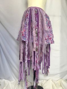 Purple Fairy Ren Faire, Pink Fairy Skirt, Making Skirts, Rag Skirt, Pink Pixie, Skirt With Fringe, Romantic Clothing, Festival Skirt, Pixie Skirt