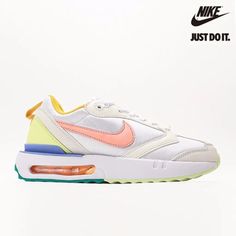 Nike Wmns Air Max Dawn 'White Multi'-DX3717-100-Air Max- White Dynamic Sneakers For Spring, Dynamic White Sneakers For Spring, White Sneakers With Air Cushioning For Spring, White Air Cushioned Sneakers For Spring, White Air Cushioning Sneakers For Spring, Shoe Size Chart, Online Branding, Air Max, Nike Shoes