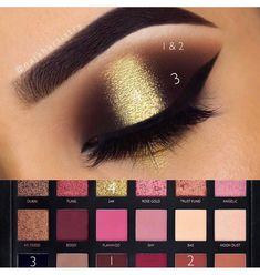 Huda Beauty Rose Gold Palette, Rose Gold Palette, Cute Clown Makeup, Rose Gold Eye Makeup, Huda Beauty Rose Gold, Ideas For Makeup, Make Up Gold