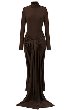 Long Sleeve Ruched Detail Maxi Dress Brown DESIGN: Color: Brown Turtle neck Long sleeves Ruched detail Mermaid design Concealed zipper at side Body sculpting design Stretch Type: Stretchy Gentle Dry Clean Only Length: Maxi MATERIAL: Polyester + Cotton + Spandex High elasticity for a better fit. Delicate sewing and hemming by durable needle lockstitch machine. YKK zipper (known as the most durable and reliable zippers manufactured today). To maintain the beauty of your garment, please follow the Trendy Elegant Dresses 2024, Tv Wall Decor Ideas, Summer Business Casual Outfits, Long Sleeve Bandage Dress, Spring Wedding Guest Dress, Mermaid Design, Dress Weights, Classy Prom Dresses, Tv Wall Decor