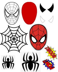 spiderman face and eyes are shown in this image, with different shapes to choose from