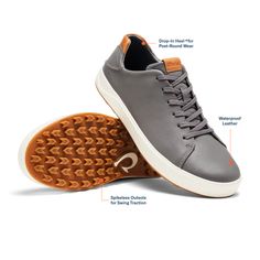 Designed with the dedicated golfer in mind, the Wai‘alae combines fully waterproof leather and a versatile, spikeless design for performance in any weather. Its effortless on-and-off convenience means no more changing shoes from the course to the clubhouse. Inspired by ocean waves, the midsole enhances comfort with a design that mirrors the trough before a wave's rise, ensuring stability and style in every step. Key Features Waterproof Leather Construction: Crafted from fully waterproof leather Classic Leather Golf Shoes, Casual Golf Shoes With Ortholite Insole, Casual Golf Shoes With Rubber Sole, Functional Golf Shoes With Branded Insole, Sports Golf Shoes With Rubber Sole, Leather Golf Shoes, Sporty Style, Leather Sporty Golf Shoes, Leather Low-top Golf Sneakers, Sporty Golf Shoes With Ortholite Insole And Round Toe