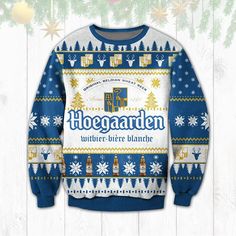 3d Hoegaarden Ugly Sweater Beer Drinking Travis Scott Merch, Belgian Beer, Beer Drinking, Deer Christmas, 3d Christmas, Beer Shirts, Christmas Drinks, Drinking Beer, Wool Blend Sweater