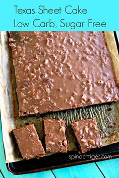 a sheet cake sitting on top of a pan covered in chocolate frosted brownies