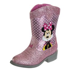 PRICES MAY VARY. Minnie Mouse boots: These cowgirl boots for girls, featuring Minnie are manufactured with high quality materials to withstand adventures and infinite hours of fun. Comfort: These cowboy boots for girls offer kids the best comfort and looks for a fall or winter day. Cushioned insole helps to keep feet comfortable. Its calf high padding provides excellent comfort and support. Style: These kids cowgirl boots vintage classic country cowgirl appeal are great to mix & match with so ma Minnie Mouse Cowgirl, Cowgirl Boots For Girls, Kids Cowgirl Boots, Cowgirl Boots For Kids, Girls Cowgirl Boots, Walk Safe, Pink Cowgirl Boots, Boots For Girls, Girl Cowboy Boots