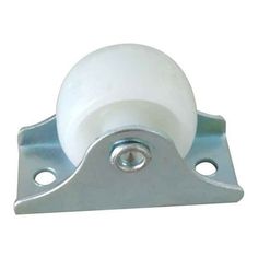 a white ball mounted on top of a metal bracket