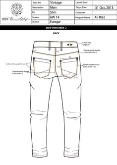 Men Jeans (Denim) Tech Packs on Behance Making Jeans, T Shirt Sewing Pattern, Mens Trousers Casual, Fashion Design Sketch, Diy Clothes Design, Patterned Jeans, Denim Pocket, Illustration Fashion Design