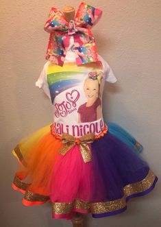 Jojo Siwa Outfits, Jojo Siwa Birthday, Outfits For Kids, Jojo Siwa Bows, Ribbon Trim Tutu, 5th Birthday Party Ideas, 4th Birthday Cakes, Kid Braid Styles, Jo Jo