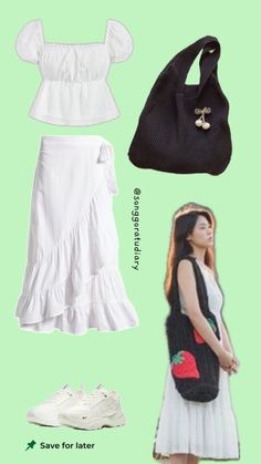 KDrama Inspired Outfit Liburan Travel Tengah Tahun Summer Strike Kdrama, Korean Vacation, Summer Strike, Vacation Ootd, Seol Hyun, Kim Seol Hyun, Mix Match Outfits, Knit Bag, Korean Summer