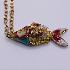 Brand New Koi Fish Pendant. Gold Tone Chain Necklace. Articulated Koi Fish Pendant. Handmade Necklace. Pendant’s Size: About 2 Inches. Necklace’s Length: 17.5 Inches. Cloisonne, Referred To As Ornamental Work In Which Glass, Enamel, And/Or Gemstones, Are Split Into Strips Of Compressed Wire Which Then Become Placed Edgeways On A Metal Backings, Typically Found In Gold Pieces. Cloisonne Is A French Term Also Known As Partition, Originated In The Turkish Culture. Despite This Piece Being Crafted I Chinese Necklace Pendants, Fish-shaped Enamel Jewelry As A Gift, Fish-shaped Enamel Jewelry For Gifts, Enamel Fish-shaped Jewelry For Gifts, Fish-shaped Metal Jewelry For Gifts, Fish-shaped Enamel Jewelry Gift, Enamel Fish-shaped Jewelry As Gift, Fish-shaped Metal Jewelry As A Gift, Fish Pendant Gold