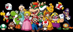 the super mario bros characters are all grouped together