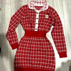 Long Sleeve Plaid Knit Bodycon Dress Size Medium Knitt Dress Stretchy And Comfy New Without Tags Cc Pin Does Not Come With Dress Or This Sale, I Added The Pin Just For The Picture. Knit Bodycon Dress, Knitted Bodycon Dress, Long Sleeve Plaid, Lady In Red, Fashion Inspo Outfits, Fashion Inspo, Bodycon Dress, Long Sleeve Dress, Plaid