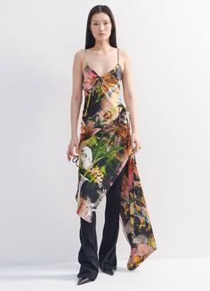 The MONSE Print Slip Dress is a form fitting dress with a V neckline. Slash openings across the bodice accentuated by bow ties, that lead into a handkerchief hemline. Boho Festival Outfit, Slip Dress Outfit, Print Slip Dress, Corset Lace, Fitting Dress, Lace Slip Dress, Form Fitting Dress, Lace Slip, Satin Slip Dress