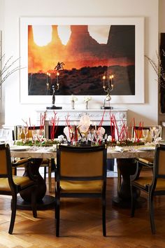 the front cover of house and garden magazine, featuring a dining room table with chairs