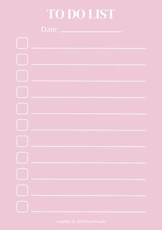 a pink to do list with lines on it