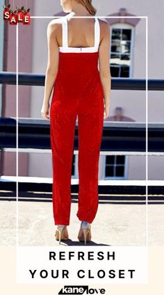 Cross Neck Sleeveless Jumpsuits Red V-neck Jumpsuit And Romper, Red Printed V-neck Jumpsuit Or Romper, Red Fitted Casual Jumpsuit/romper, Casual Red V-neck Jumpsuit, Red Floral Print Jumpsuit With V-neck, Cross Neck, Sleeveless Jumpsuits, Elevate Your Style, Your Style