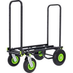 a black and green dolly with wheels