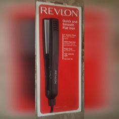 Bnib Quick And Smooth Results With This Easy-To-Use Flat Iron. Ceramic-Coated Plates Help Protect Hair From Over-Styling With Even Heat Distribution. This Small, 1 Inch Plates, Flat Iron Is Great For Travel! Flat Iron, Protective Hairstyles, Ceramic Plates, Revlon, Easy To Use, Black Silver, Womens Hairstyles, 1 Inch, Heat