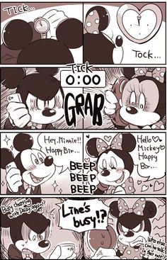 comic strip with mickey and minnie mouses in the middle, one saying it's okay