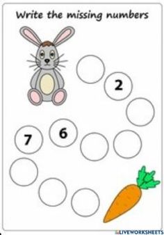 an easter bunny and carrot counting game for children