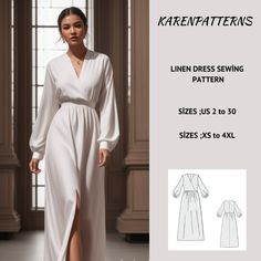 Plus Size Dress Patterns, Linen Dress Sewing, Maxi Dress Sewing Pattern, Maxi Dress Sewing, Stylish Sewing Patterns, Maxi Dress Pattern Sewing, Wedding Dress Sewing Patterns, Fabric Store Design, Plus Size Sewing Patterns