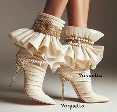 #white #Super #elegant #boots #pearls #stilettos #heels #ivory AI generated by Cammoranesi Cristina Hard Shoes, Stilettos Heels, Fairy Shoes, Elegant Boots, Fashion Inspiration Board