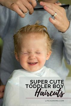 Boys usually have short hair, which may think you are limited on how to cut and style it. Life as Mama has found some pretty cute boy cuts that will leave you with plenty of ways to style your little man! Tap the photo again to learn more! #lifeasmama #boyhaircut #boyhairstyles #cutandstyle #toddlerboy Long Hair Cuts For Toddler Boys, 2 Year Boy Haircut, Toddler Boy Spiked Haircut, Babies First Haircut Boy, Baby's First Haircut Boy, Haircut For One Year Old Boy