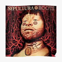 an album cover for sepultra and roots on a white shelf in a room