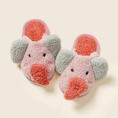 Warm Elephants Toddler Slippers - Momorii Elephant Slippers, Toddler Slippers, Fur Heels, Flat Heels, Comfortable Home, Kids Slippers, Elephant Design, Cute Elephant, House Slippers