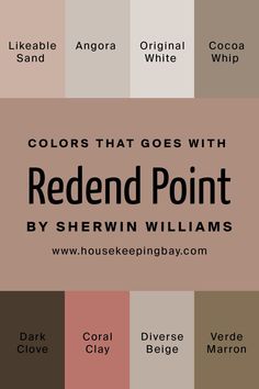 Colors That Go With Redend SW 9081 Point by Sherwin Williams Rendent Point Sherwin Williams, Reddened Point Sherwin Williams, Resend Point Sherwin Williams, Doeskin Sherwin Williams Paint, Sherwin Williams Glamour, Redend Point Bedroom, Redend Point Color Sherwin Williams, Likeable Sand, Sherwin Williams Redend Point