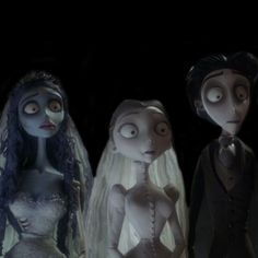 the corpse bride and groom are standing next to each other